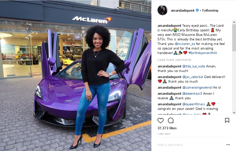 Whoa! Amanda du Pont Buys Herself A Multi Million Rand Sports Car