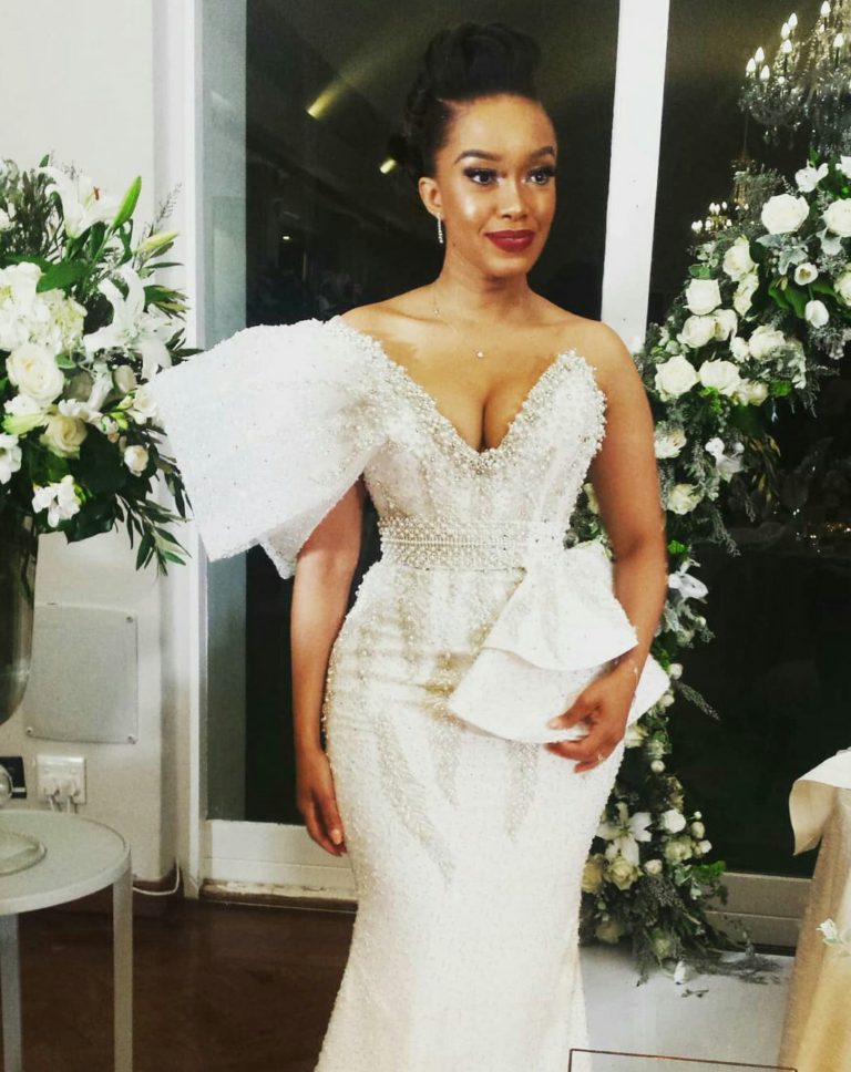 Pics! Inside Dineo Moeketsi And Solo's Intimate White Wedding - OkMzansi