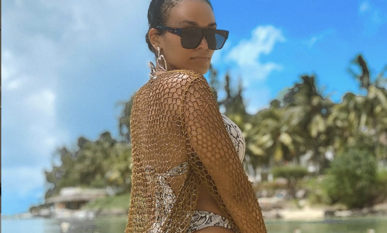 Pearl Thusi puts her hot body on display in sexy two-piece (Photos)