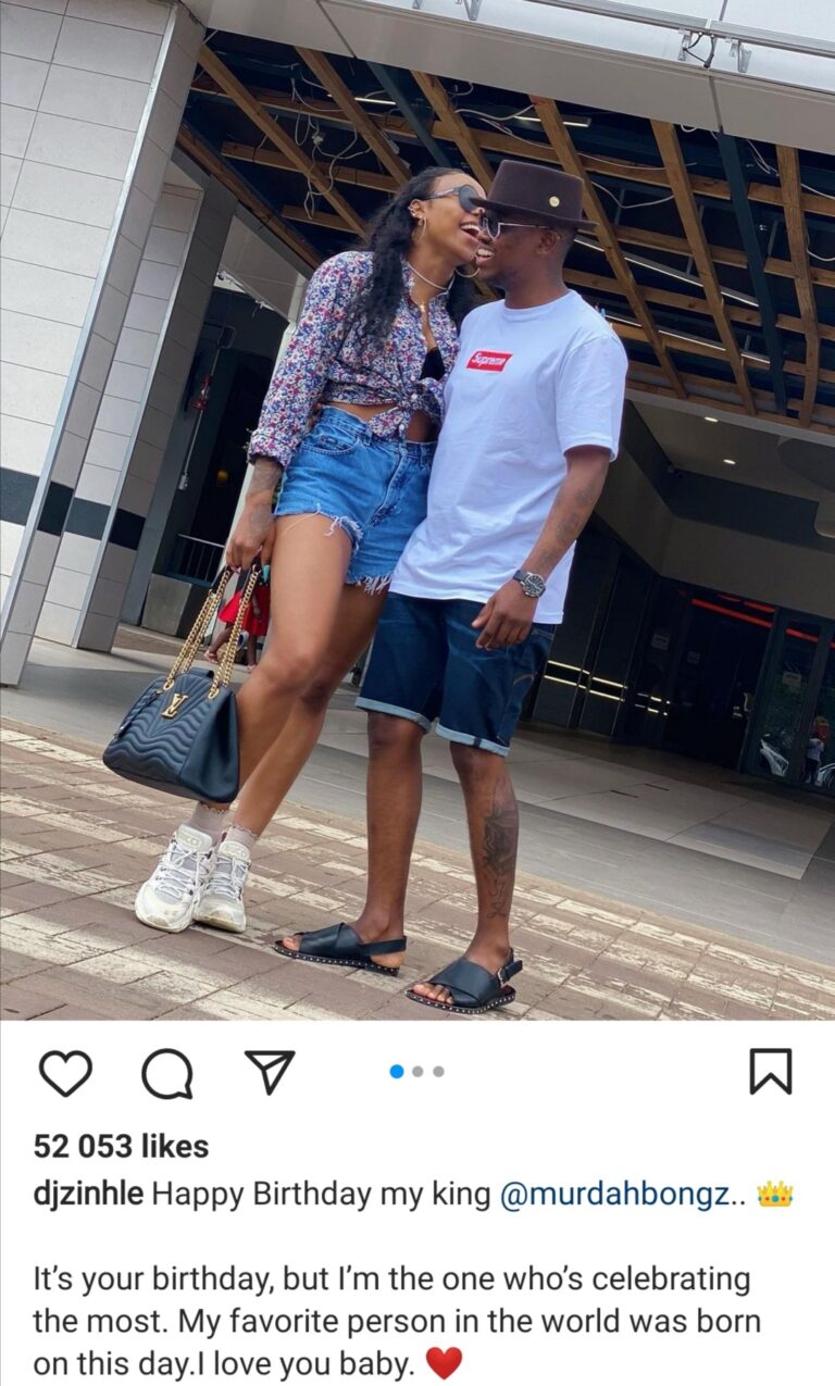 DJ Zinhle Sends Boyfriend Murdah Bongz Sweet Birthday Shoutout - OkMzansi