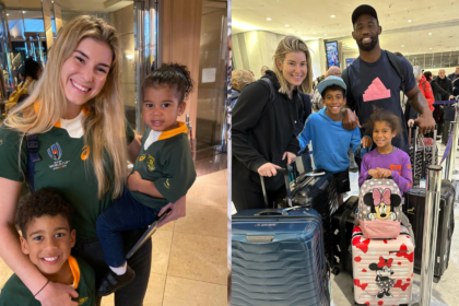 Siya Kolisi with Rachel and Kids